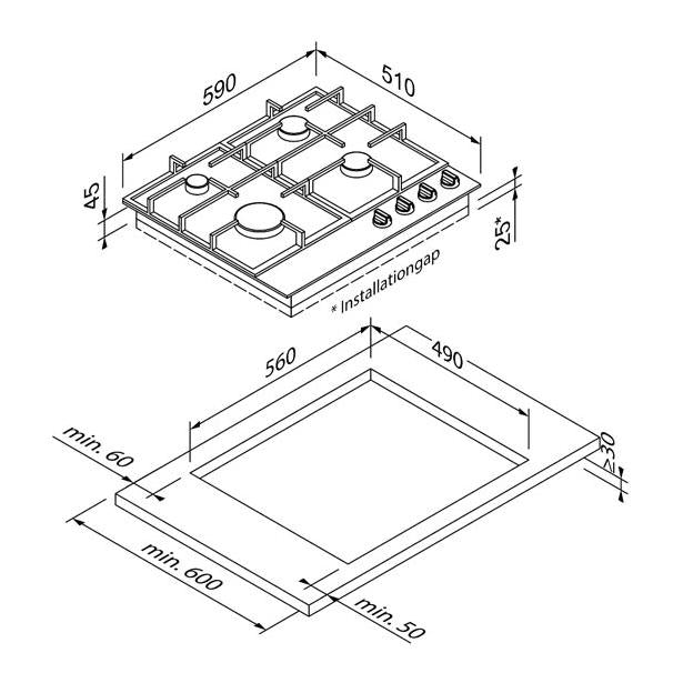 BLAUPUNKT 60CM GAS COOKTOP (STAINLESS STEEL) Luxe Elevation