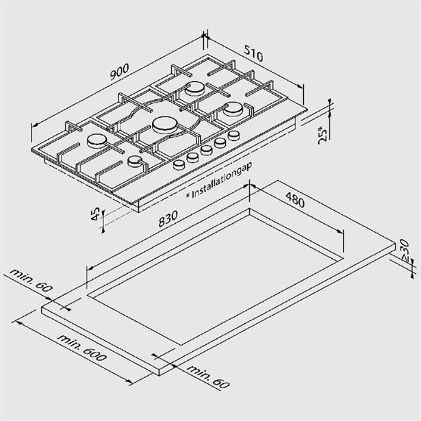 BLAUPUNKT 90CM GLASS COOKTOP (BLACK)